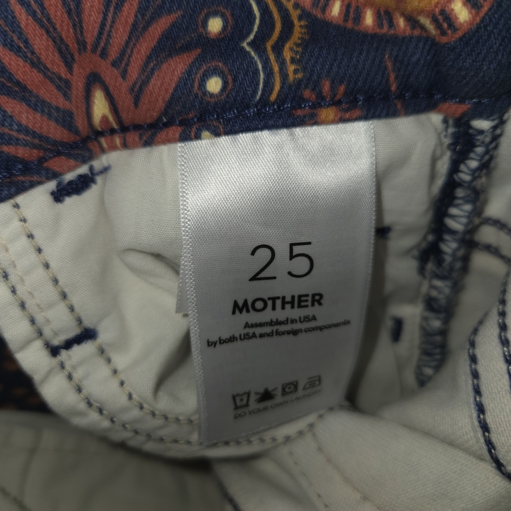 NWT MOTHER Hustler Flood Jeans in Henna Happiness Size 25 Paisley 70's Style - Picture 9 of 15